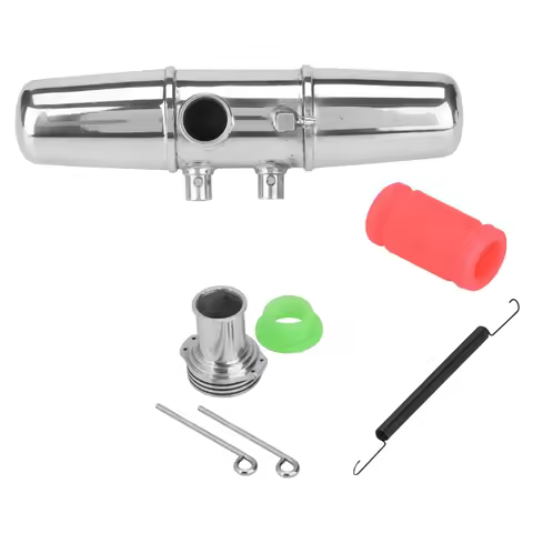 RC Exhaust Pipe Stable 18001P Upgrade Aluminum Alloy Dual Exhaust Joint Tubing for HPI Savage 4.6/5.