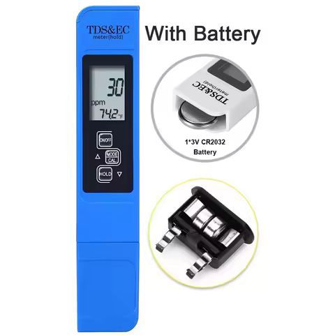 EC Meter & TDS Meter Digital Water Quality Tester 0-14 PH Meter Tester 0-9990PPM TDS&EC LCD Water Pu