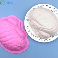 TEENI Brain Silicone Mold, Human Brain Shape Body Parts Human Brain Cake Mould, DIY Scary 3D Pink Br