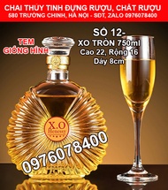 [ RẺ VÔ ĐỊCH ] Vỏ Chai Thủy Tinh XO TRÒN Đựng Rượu 750ml Bình Ngâm Rượu 750ml Chai Thủy Tinh XO TRÒN