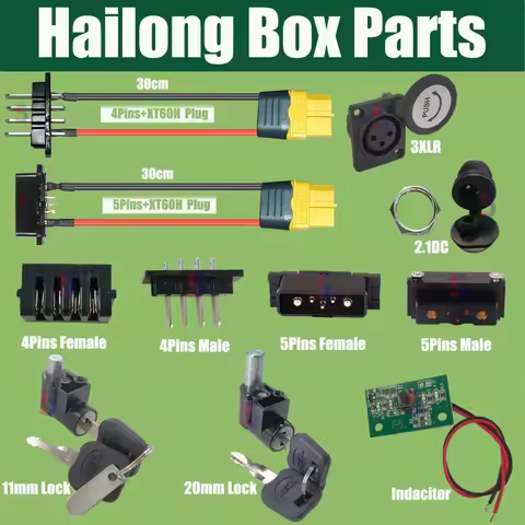 Ebike Hailong Connector 4pins plug/5pins plug/ Hailong case Lock/Ebike Parts Hailong Box Indicator 3