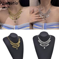 CARNATIOGV Tassel Necklace, Vintage Bohemian Style Coin Necklace, High Quality Versatile Bohemian Ne