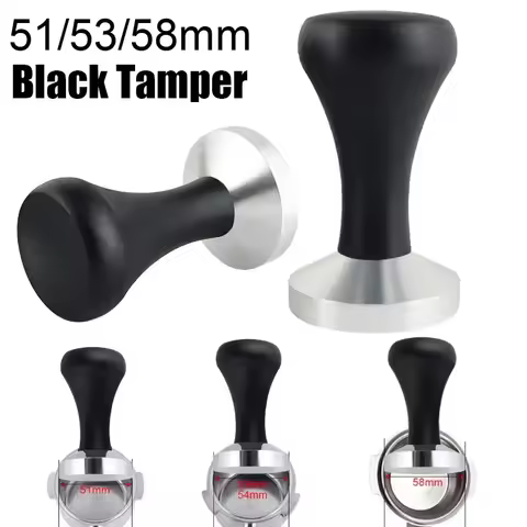 49mm/51mm/53mm/58mm Espresso Coffee Press Tamper with Wood Handle for Coffee Shop Stainless Steel Fl