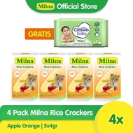 Buy 4 Pack Milna Rice Crackers Apple Orange FREE Cussons Baby Wipes
