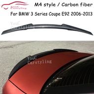 Real Carbon Fiber M4 Style Rear Spoiler Trunk Boot Lip For BMW 3 Series E92 2-Door Coupe 2006-2013 3