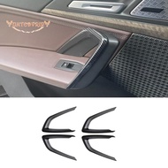 Car Inner Door Handle Cover Molding Trim Decoration for BMW X1 U11 2023 2024 Interior Parts Accessories ABS Carbon Fiber