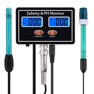 RCYAGO PH & ความเค็ม 2 in 1 PH Meter & เครื่องทดสอบความเค็มสำหรับ Aquarium สระว่ายน้ำสปาน้ำทะเลพืชคุ