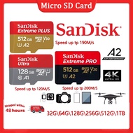 SanDisk คุณภาพสูง Ultra Extreme Pro sdcard A1 A2 U3 V30 64GB 128GB 256GB 4K memory MicroSD กล้องวงจร