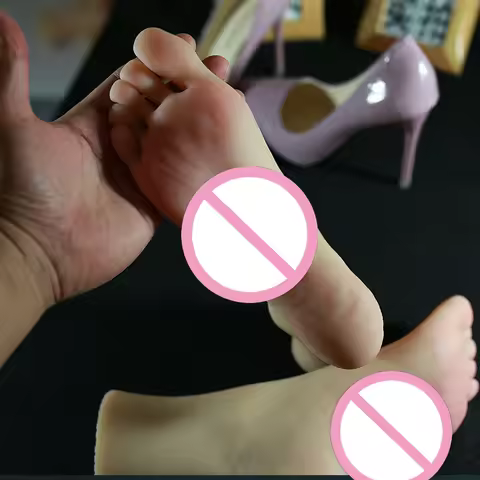Lifelike Female Foot Model Masturbation Cup Rubber Silicone Fake Nail Leg Display Medical Plastic Fe