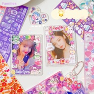 Families&gt; 10pcs Stickers Pack Kawaii Laser Cute Stickers DIY Korean Stickers Laptop Scrapbook Decal Top Sticker well