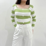 Green Striped Top
