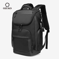 OZUKO Large Capacity Waterproof Laptop Men Backpack  Travel USB Charging