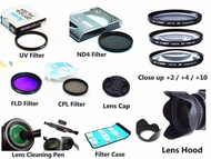 58mm Filter set + Lens Hood + Cap + Cleaning pen for Canon EOS 2000D 4000D 250D Rebel T7 T100 SL3 with 18-55mm lens DSLR Camera