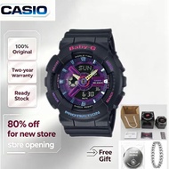 [Official Warranty] 】jam tangan perempuan 100% Original Baby G BA-110 Woman Resin watch strap Girl L