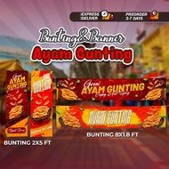 Banner&Bunting Bisnes Ayam Gunting Murah Design Cantik Siap Cepat 2-3 Hari