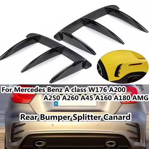 Rear Bumper Splitter Canard For Mercedes Benz W176 A200 A250 A260 A45 2013-2018 Rear Bumper Canard S