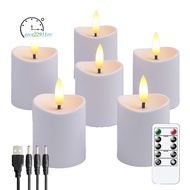 LED Candles, Flickering Flameless Candles,Rechargeable Candle, Real Wax Candles with Remote Control