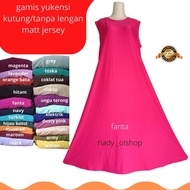 Gamis Yukensi Tanpa lengan Jumbo xxxl Ld 130 PJ 140 cm Inner Dress Jumbo bahan jersey premium tebal