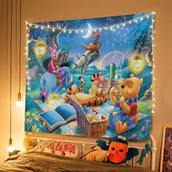 New Decorative Background Cloth Cartoon Winnie the Pooh Background Hanging Cloth Dormitory Backgroun