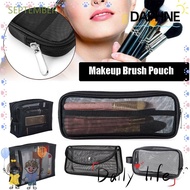 DAPHNE Makeup Bags, Black Mesh Mesh Storage Bag, Portable Zipper Cosmetic Organizer