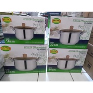 VAVINCI COOKING POT GG WOOD 18CM CP-8318KY ELEGAN / 18CM-26CM