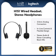 Logitech H151 Wired Headset Stereo Headphones PC/Mac/Laptop/Tablet/Smartphone - Black (981-000587)