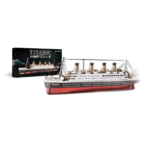 Piececool 3D Metal Model Kits Titanic 3D Puzzles for Adult DIY Ship Model Assembly 3D Metal Puzzles 