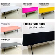 Lifetime Table Cloth 4ft/6ft Cotton Spandex Garterized Strechable TableCloth