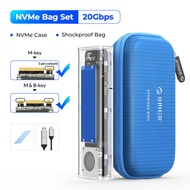 M2 ORICO เคส SSD NVME SSD Enclosure Tool ฟรี20Gbps 2 In 1 Type C กับ Usba/ USB C กล่องใส่ฮาร์ดดิสก์ใ