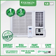 EVEREST 1.5HP Non Inverter Window Type Aircon/ Fast Cooling/ Healthy Air Filter/ Remote/ 18-24 sqm