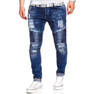 Men's Ripped Biker Jeans Streetwear Premium Slimfit 13Oz