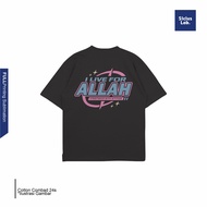 Oversized T-shirt SICLUS LAB I Live For Allah Islamic Da'wah Streetwear Muslim Cool Cotton Combed 24