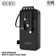 แบตสำรอง OUKU P67 P67A P67B 10000mAh/20000mAh/30000mAh 4 สายเคเบิล ไฟฉาย LED ที่วางโทรศัพท์ในตัว พร้