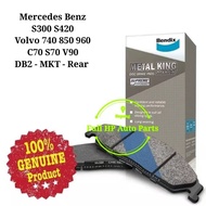 Bendix DB2MKT Rear Brake Pad - Mercedes Benz S300 S420 Volvo 740 850 940 960 C70 S70 V90