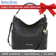 Michael Kors Handbag With Gift Paper Bag Crossbody Bag Anita Large Convertible Shoulder Bag Black # 35S7GA8L3L