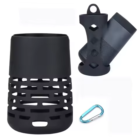 Portable Bluetooth-compatible Speaker Case Shockproof Speaker Skin Cover with Carabiner for Bose Sou