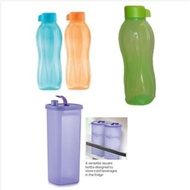 Tupperware Fridge Bottle 2L (1) Purple & 1L Green (1) & 500ml Blue / Orange (2)