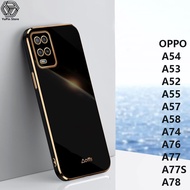YuPin เคสโทรศัพท์นิ่มขอบตรงสำหรับ OPPO A38 / A54 / A57 / A52 / A53 / A55 / A58 / A60 / A74 / A76 / A77 / A77S / A78 / A79 ฝาหลังโทรศัพท์กันกระแทกหลากสีและเงา