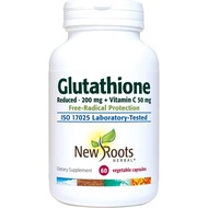 New Roots Glutathione Supplement + Vitamin C (60 Veg Caps) | Detox and Immune Boosting Supplement, S