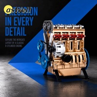 ASWELL Car Engine Model, Resin 3.94in 8 Cylinder Engine Model, Miniature Miniature Model 8 Cylinder 