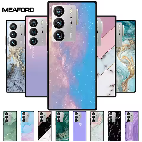 Cover For ZTE Axon 40 Ultra Cases 6.8" Marble Soft TPU Phone Covers On For ZTE Axon 40 Ultra Cases P