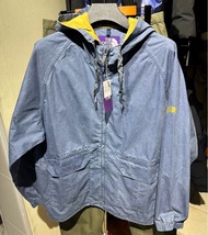 Clearance 全新現貨 不用等 size L the north face purple label Indigo mountain jacket NP2206N 洗水感牛仔刺繡 拼色連帽外套 