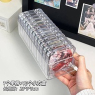 5 Pieces 75mm and 58mm Anime Ita Bag Badge Square Storage Box Transparent Acrylic Flip Cover Jewels 