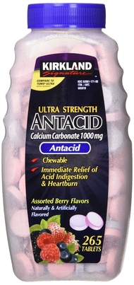 Signature Chewable Ultra Strength Antacid / Calcium SUpplement 1000mg 265 Count (Pack of 2) Kirkland