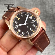 Zhiju Tandorio Cusn8แท้36มม. ชุดเดรส200ม.นาฬิกานักบินอัตโนมัติสำหรับผู้ชายผู้หญิง PT5000 NH35A หนังแ