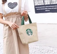 Starbucksสไตล์ใหม่กระเป๋าถือผู้ชายและผู้หญิงกระเป๋าสำนักงานกระเป๋าผ้าใบ กว้าง22xสูง23ซม.