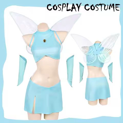 Women Winx Cartoon Bloom Cosplay Dress Costume Fairy Role Club Elf Wing Skirt Gloves Set Clothing Ou