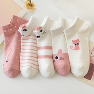 [Random Color] Low Cut Kawaii Women Socks Lovely Cartoon Short Socks Cute Cartoon Harajuku Cat Patte