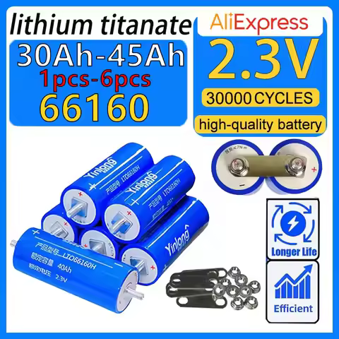 100% Original Silver Dragon 2.3v 45Ah Lto 66160 Lithium Titanate Battery DIY 12V 24V 48V Solar Speak