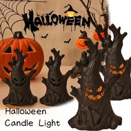 Halloween Spooky Pumpkin Ghost Tree Stump Desktop Ornaments Home Decor